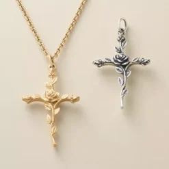 Rosebud Cross Pendant -James Charm Sales CM 2231 mw