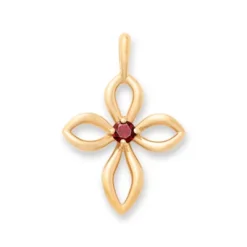 Avery Remembrance Birthstone Cross Pendant