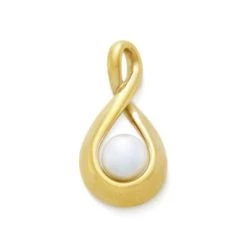 Graceful Twist Pendant With Cultured Pearl
