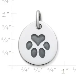 Heart Paw Pet Tag Charm -James Charm Sales CM 3148 701389 rul