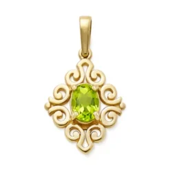 Scrolled Birthstone Pendant