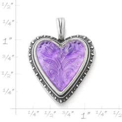 Sculpted Heart And Tulips Layered Gemstone Pendant -James Charm Sales CM 5811 601915 rul
