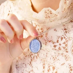 Sculpted Bluebonnet Layered Gemstone Pendant -James Charm Sales CM 5970 763615 IGC