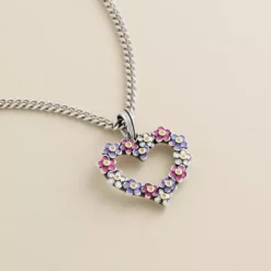 Enamel Floral Heart Wreath Pendant -James Charm Sales CM 5973 281467 altS