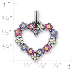 Enamel Floral Heart Wreath Pendant -James Charm Sales CM 5973 281467 rul