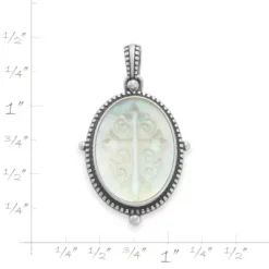 Sculpted Les Fleurs Cross Layered Gemstone Pendant -James Charm Sales CM 6024 252085 rul