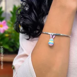 Enamel Bunny Ears Art Glass Charm 8 Enamel Bunny Ears Art Glass Charm -James Charm Sales CM 6041 975672 IGC