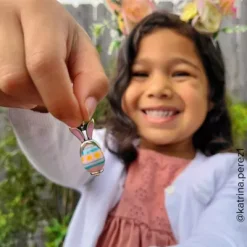 Enamel Bunny Ears Art Glass Charm 9 Enamel Bunny Ears Art Glass Charm -James Charm Sales CM 6041 975672 IGC2