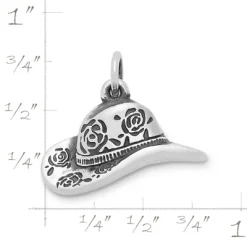Floral Cowgirl Hat Charm -James Charm Sales CM 6043 526272 rul
