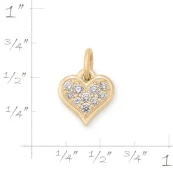 Delicate Pave Diamond Heart Pendant -James Charm Sales CM 6060 436885 rul