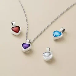 Heart Gemstone Pendant -James Charm Sales CM 6111 gw