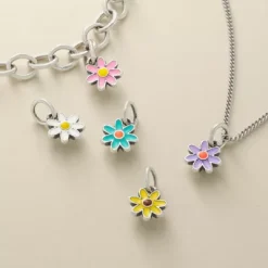 Enamel Mini Flower Charm -James Charm Sales CM 6124 cw