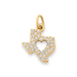 Pave Diamond Deep In The Heart Of Texas Pendant