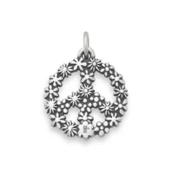 Floral Peace Sign Charm -James Charm Sales CM 6145 798585 alt01