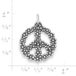 Floral Peace Sign Charm -James Charm Sales CM 6145 798585 rul