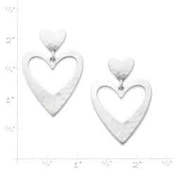 Hammered Double Heart Drop Earrings -James Charm Sales EP 1901 968929 rul